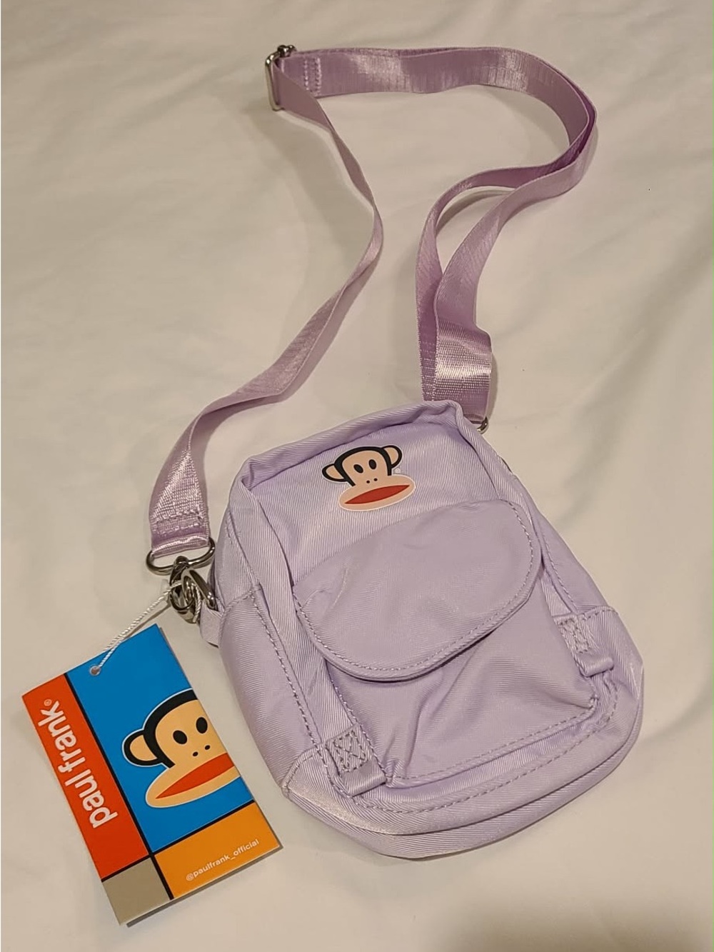 Paul Frank Lilac Kids Crossbody Bag with Julius Graphic